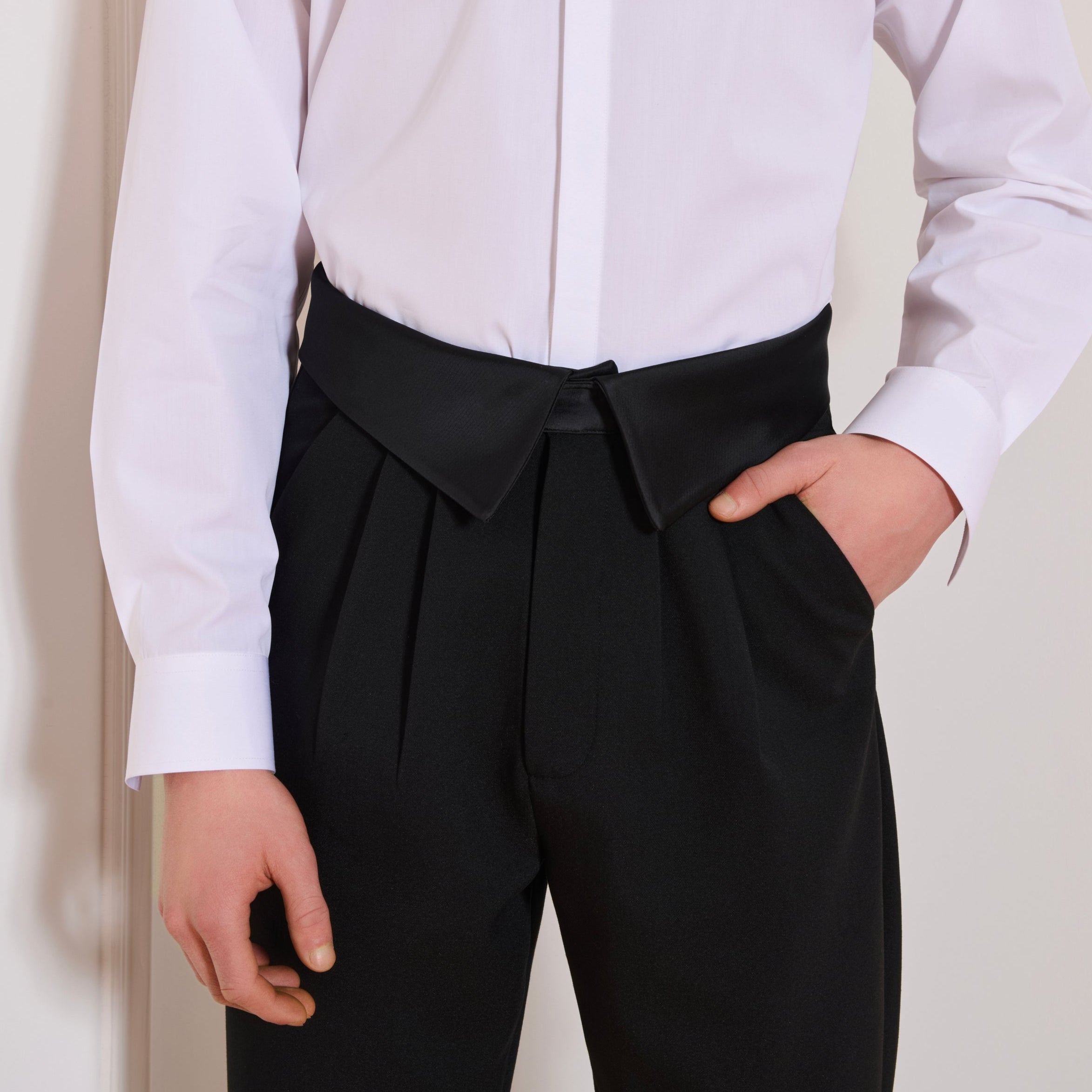His Black Collar Pants
