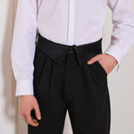 His Black Collar Pants
