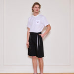 His White Pleat Shorts
