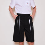 His White Pleat Shorts
