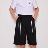 His White Pleat Shorts
