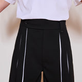 His White Pleat Shorts
