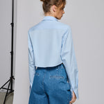 Blue Bubble Crop Shirt
