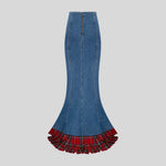 The Hidden Tartan Denim Skirt
