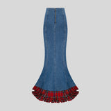 The Hidden Tartan Denim Skirt
